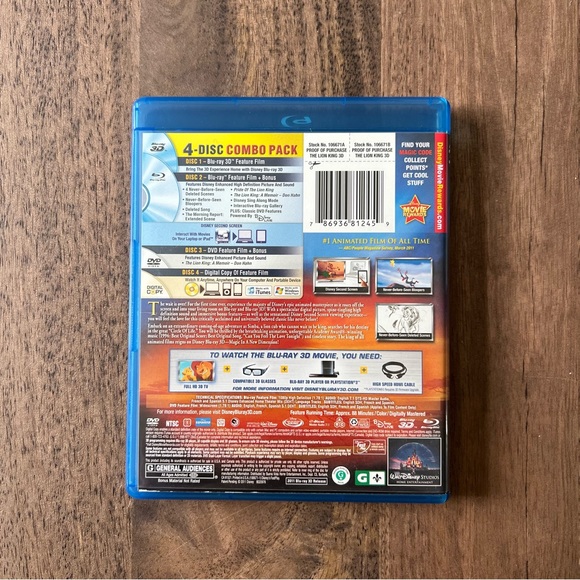 Disney The Lion King Diamond Edition Blu-Ray 3D, Blu-ray, DVD & Digital Movies - Picture 2 of 5